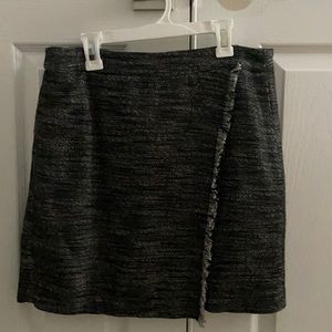 Loft faux wrap gray skirt